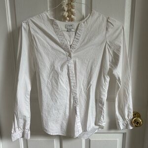 J. Crew Women's White V-Neck Top XXS
